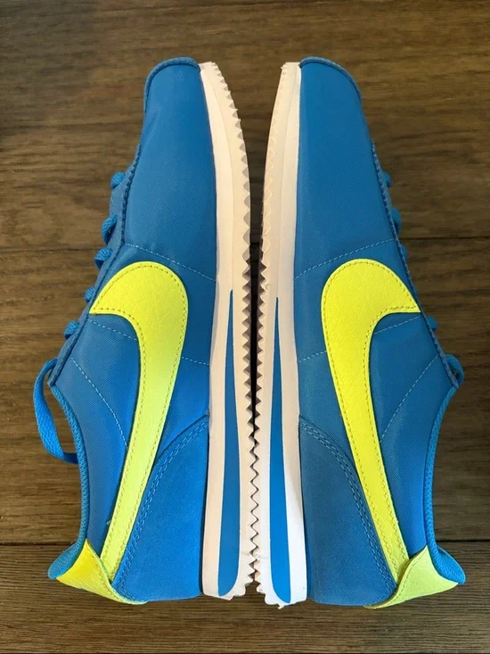 NIB [Nike] Cortez Retro Sneakers Shoes Photo Blue/Lemon Twist Youth 6/Womens 7.5 - Picture 11 of 13